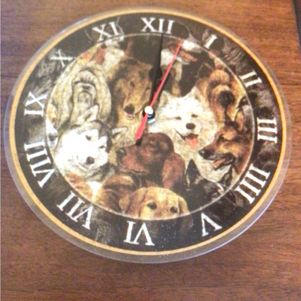 2 for $21 Dog Portrait Round Wall Clock